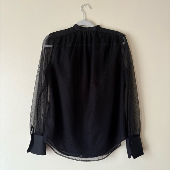 Equipment Black Sheer Sleeve Blouse Small - Picture 5 of 9
